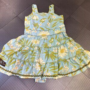 MATILDA JANE GIRLS DRESS SIZE 6 BLUE AND YELLOW & WHITE DAISY